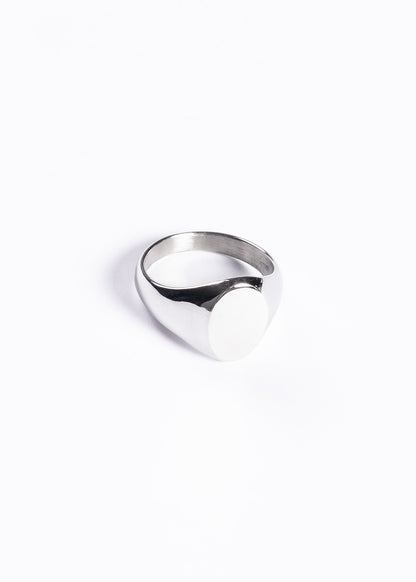 Anillo de mesa oval liso acero quirúrgico - Plateado