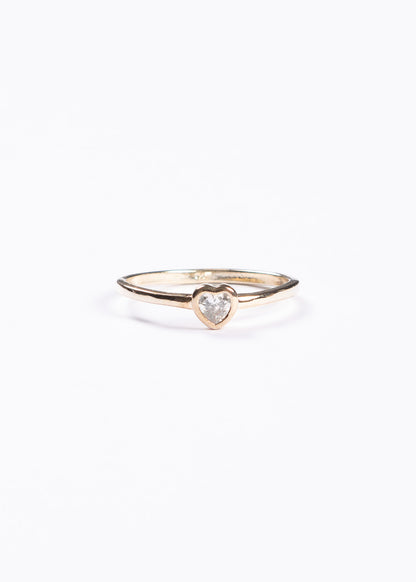 Anillo corazón zirconia enchapado en oro