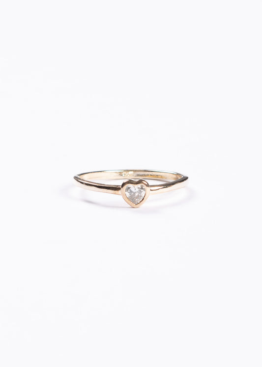 Anillo corazón zirconia enchapado en oro