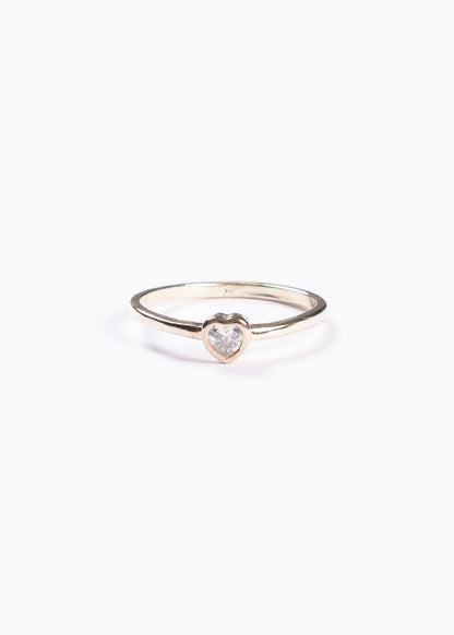 Anillo corazón zirconia enchapado en oro