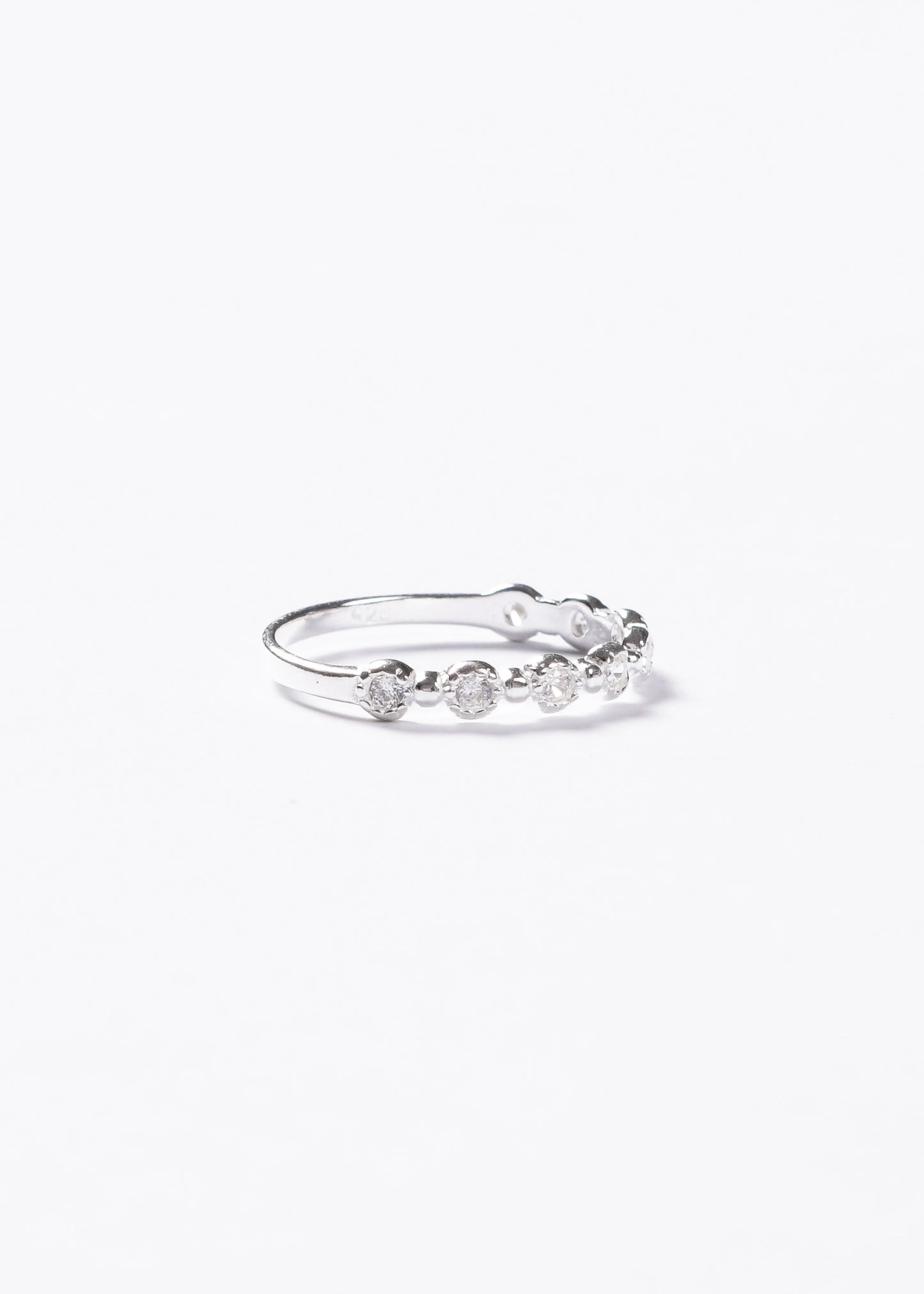 Anillo 8 puntos luz frontales plata 925