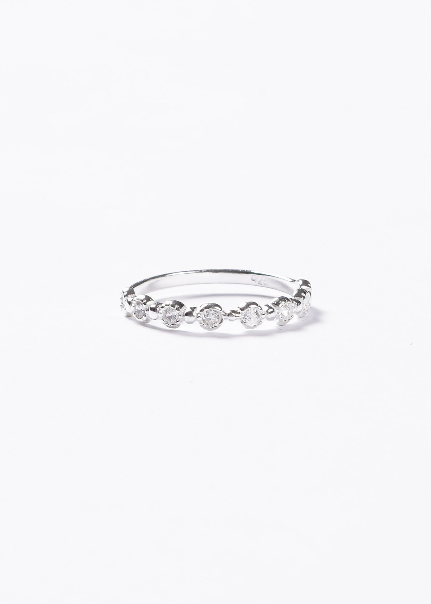 Anillo 8 puntos luz frontales plata 925