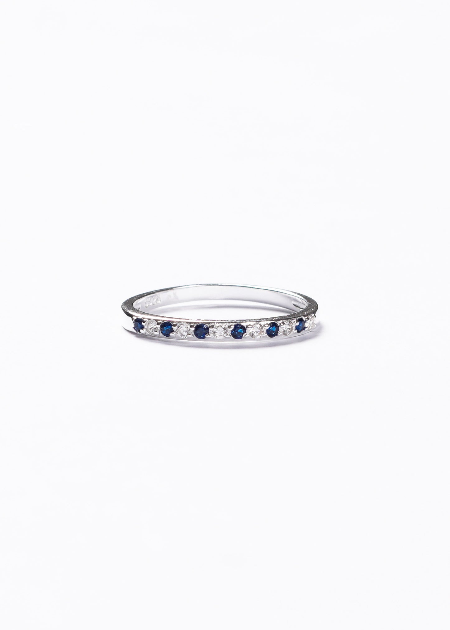 Anillo sin fin zirconias azules plata 925