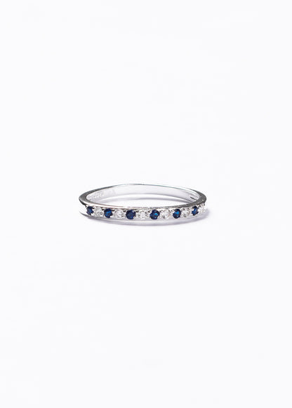 Anillo sin fin zirconias azules plata 925