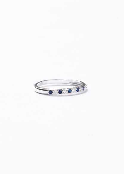 Anillo sin fin zirconias azules plata 925
