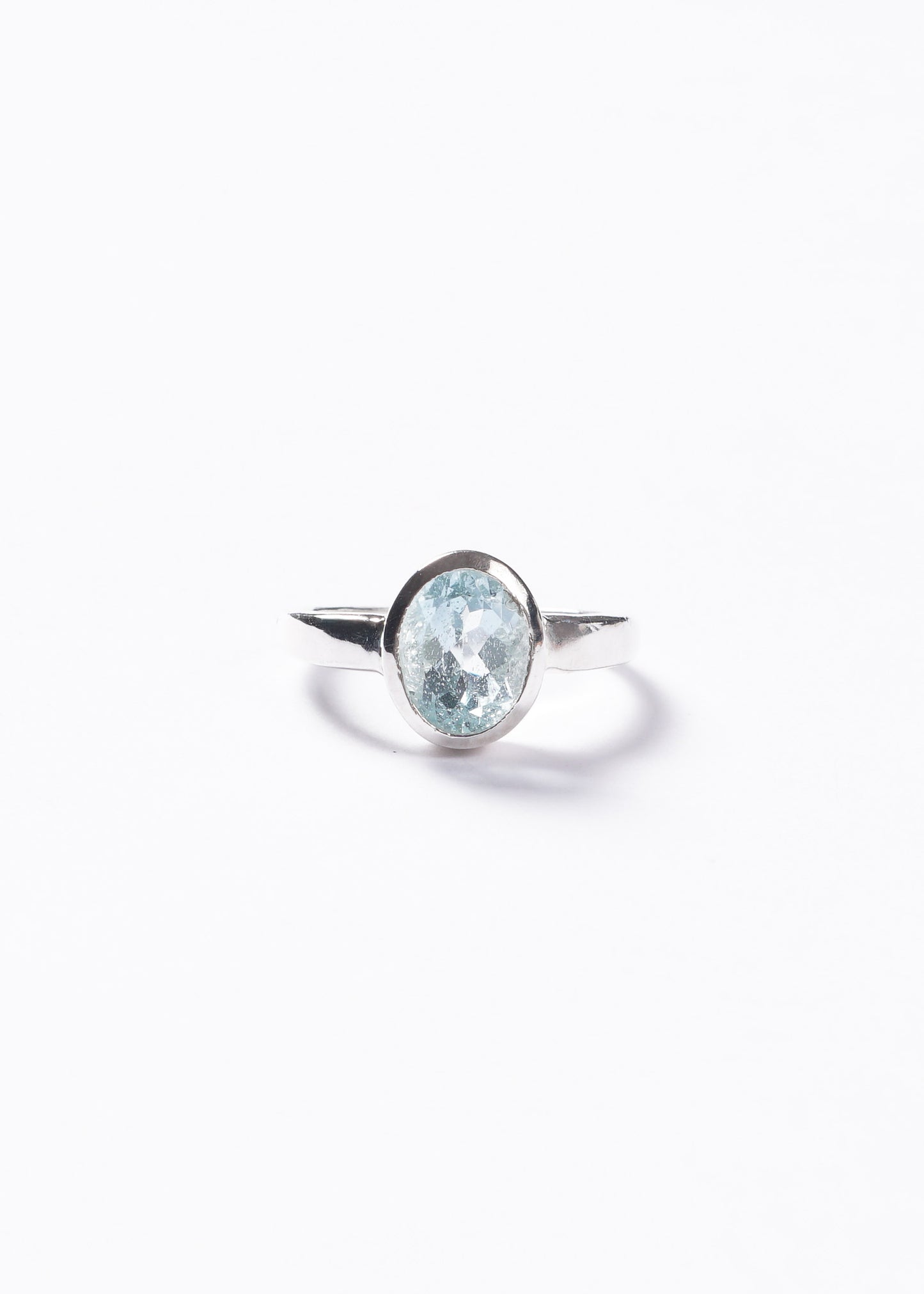 Anillo macizo topacio celeste oval plata 925 - Prosperidad