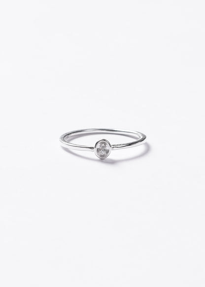Anillo punto luz oval zirconia blanca plata 925