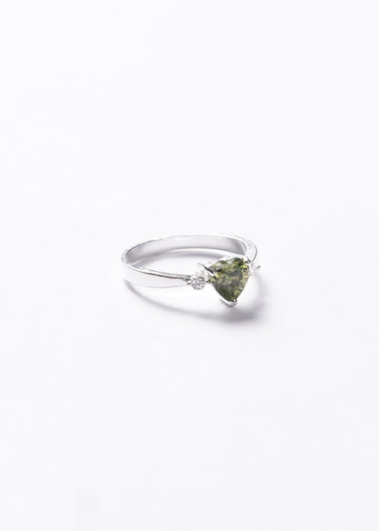 Anillo corazón oliva plata 925