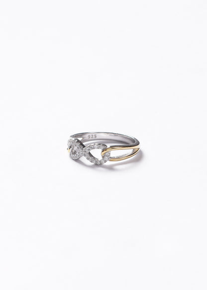 Anillo infinito zirconias con baño de oro plata 925