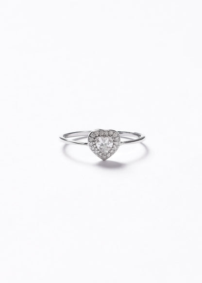 Anillo promesa corazón zirconias blancas plata 925
