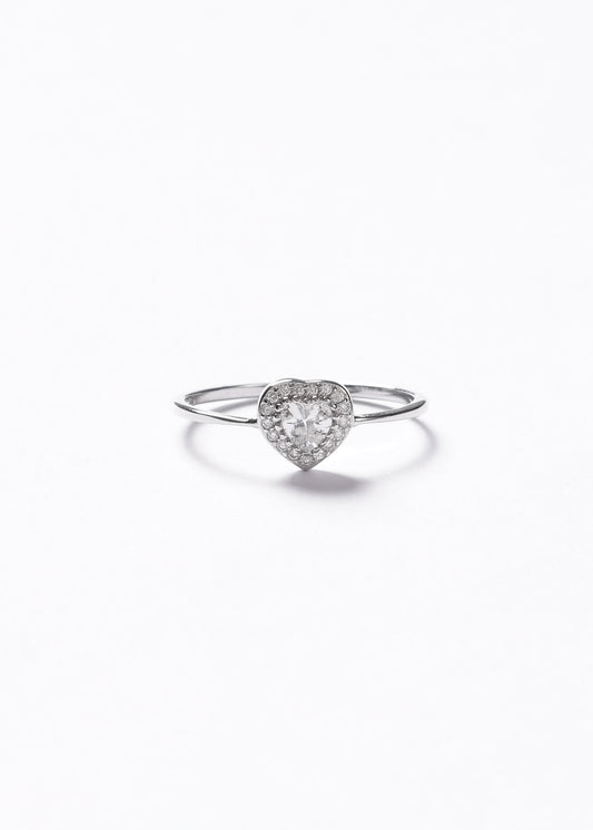 Anillo promesa corazón zirconias blancas plata 925