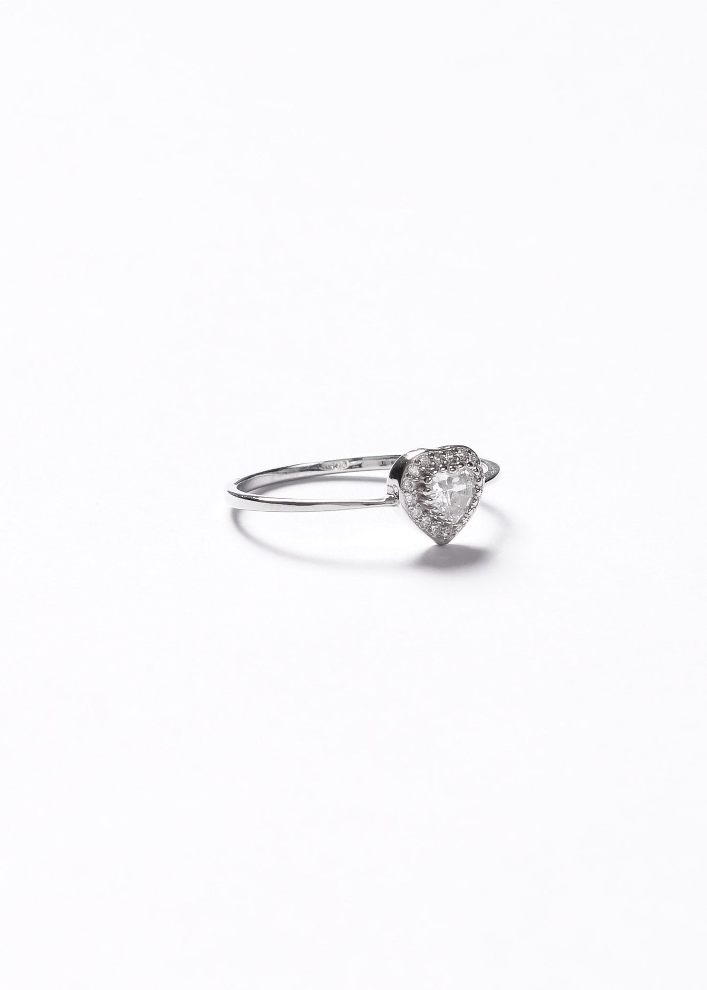 Anillo promesa corazón zirconias blancas plata 925