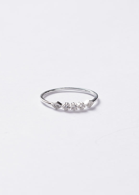 Anillo marquesa con puntos luz plata 925 & zirconia