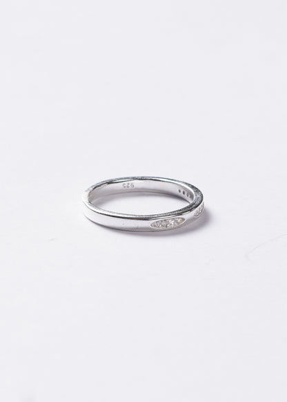 Anillo frente sin fin óvalo plata 925 & zirconia