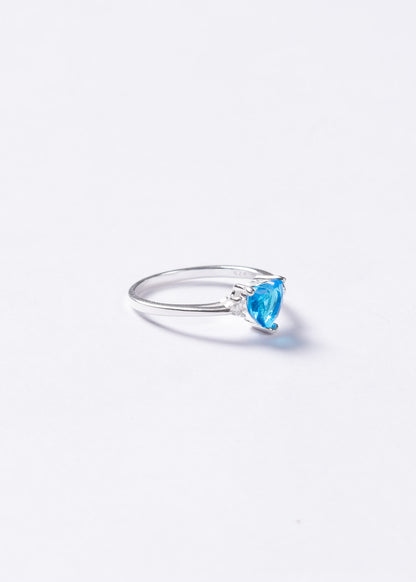 Anillo corazón zirconia turquesa plata 925