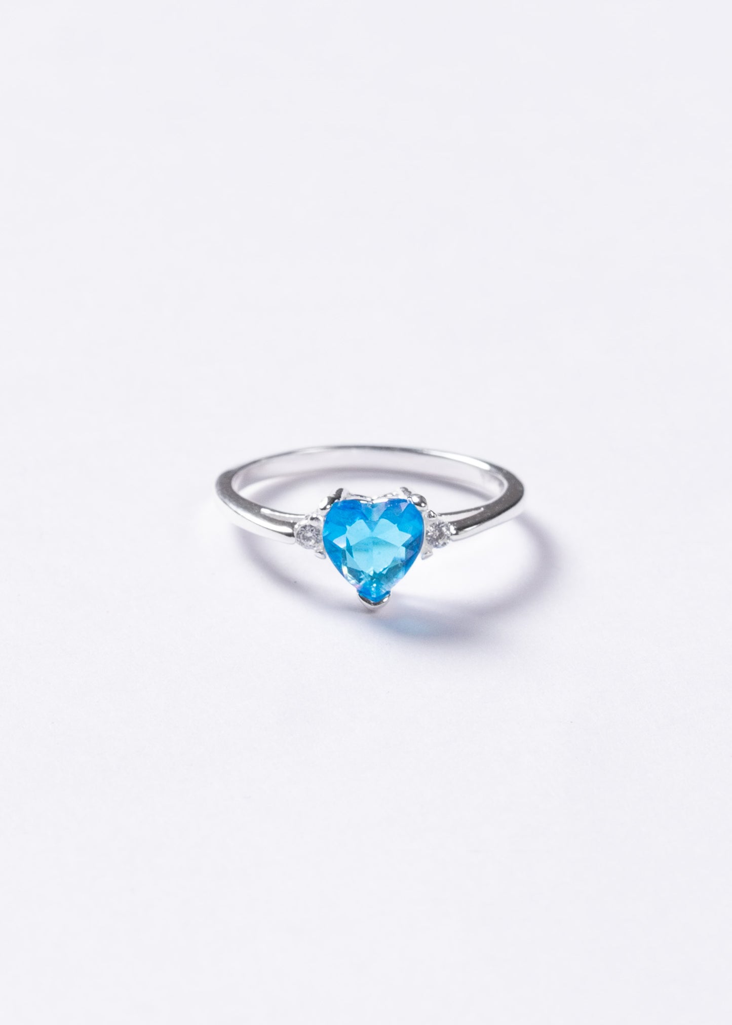 Anillo corazón zirconia turquesa plata 925