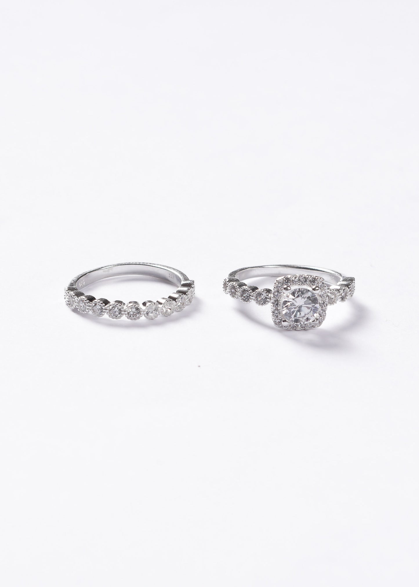 Set anillo lady di diamantado + sin fin medio diamantado Plata 925
