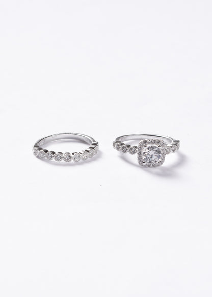 Set anillo lady di diamantado + sin fin medio diamantado Plata 925