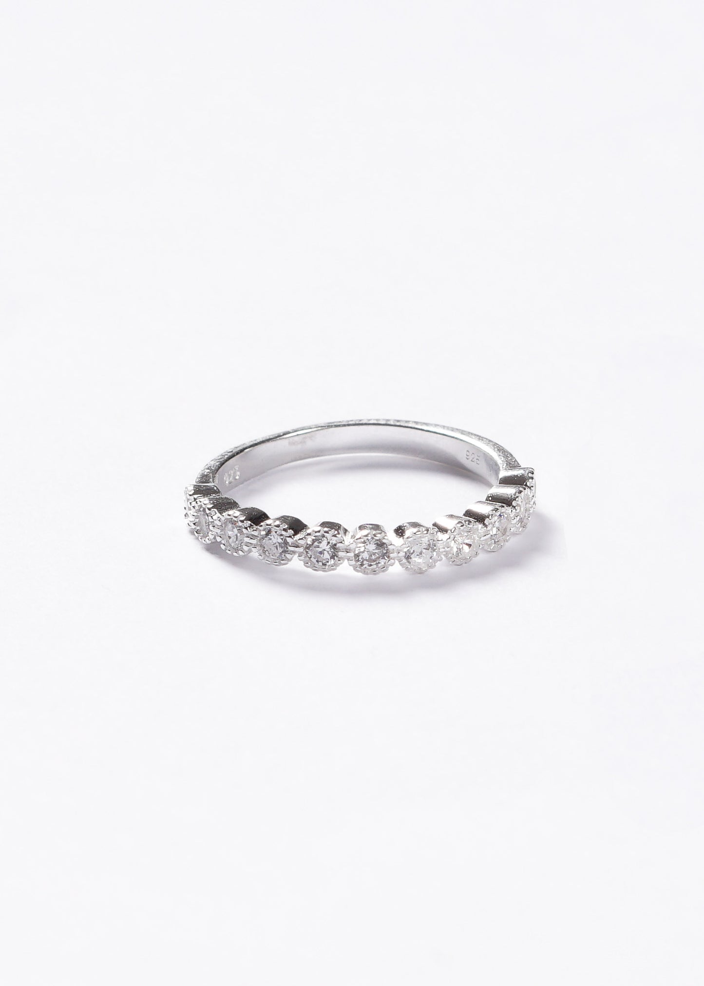 Anillo medio sin fin diamantado Plata 925
