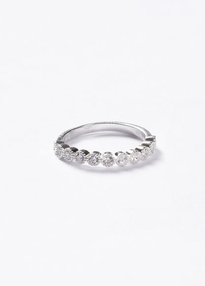 Anillo medio sin fin diamantado Plata 925