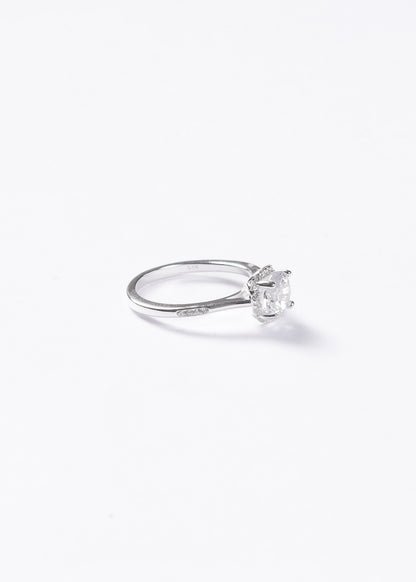 Anillo Lady Di con detalle lateral Plata 925