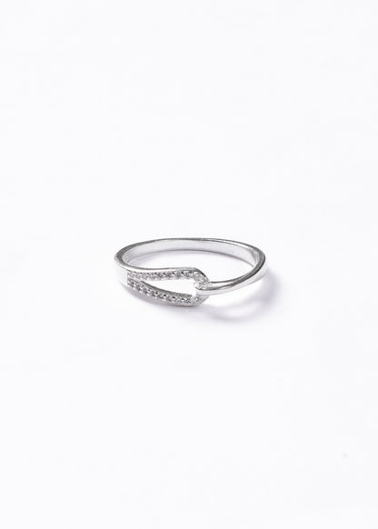 Anillo laso con zirconias plata 925