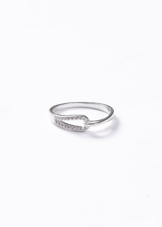 Anillo laso con zirconias plata 925