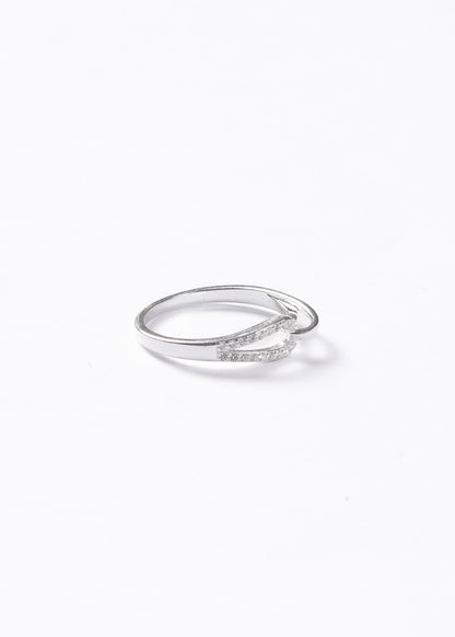 Anillo laso con zirconias plata 925
