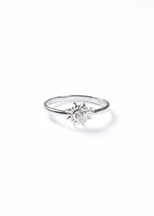 Anillo Sol zirconias plata 925