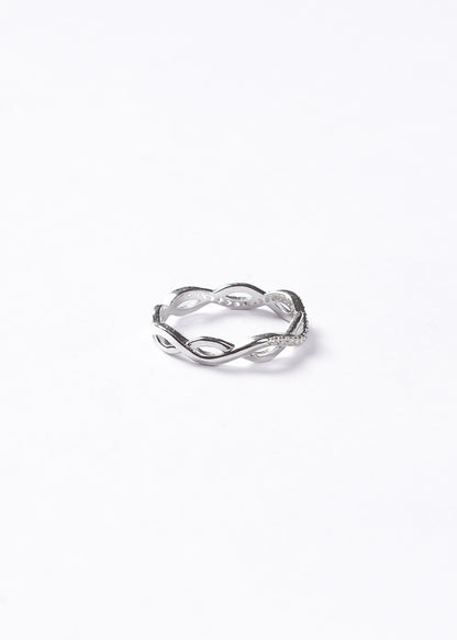Anillo infinito sin fin zirconias plata 925