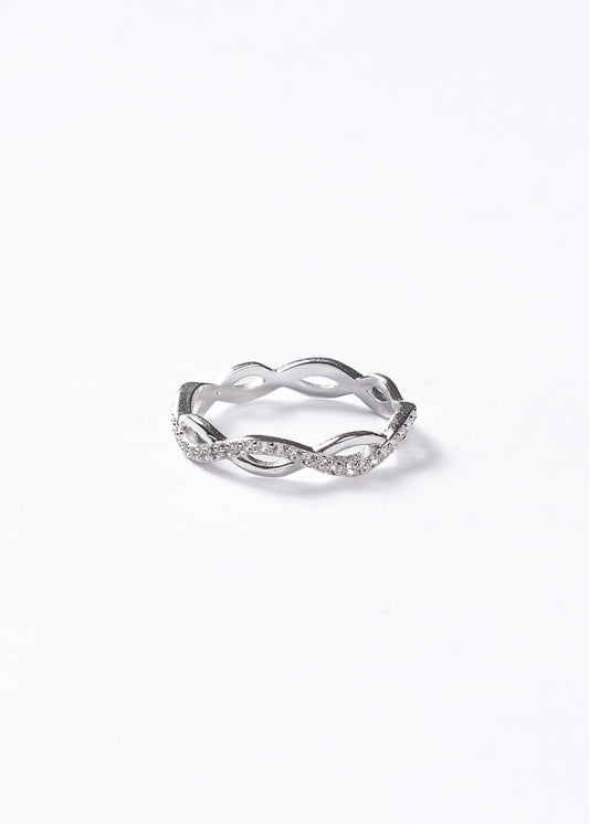 Anillo infinito sin fin zirconias plata 925