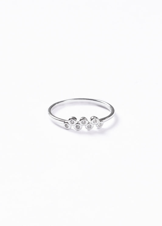 Anillo fino 7 puntos luz plata 925