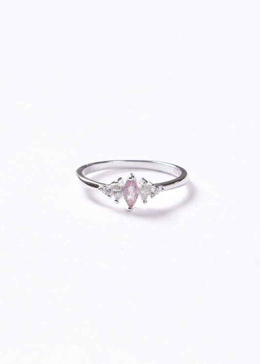 Anillo cinco mini marquesas rosa Plata 925