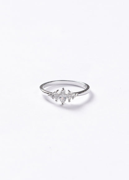 Anillo cinco mini marquesas blanco Plata 925