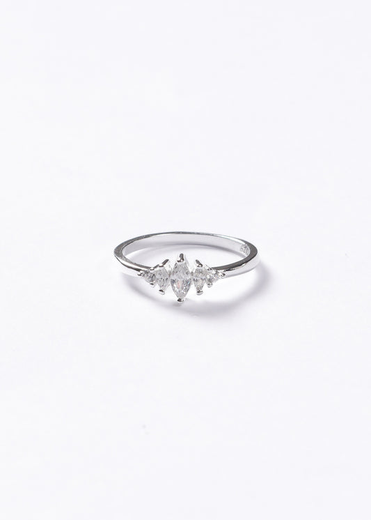 Anillo cinco mini marquesas blanco Plata 925