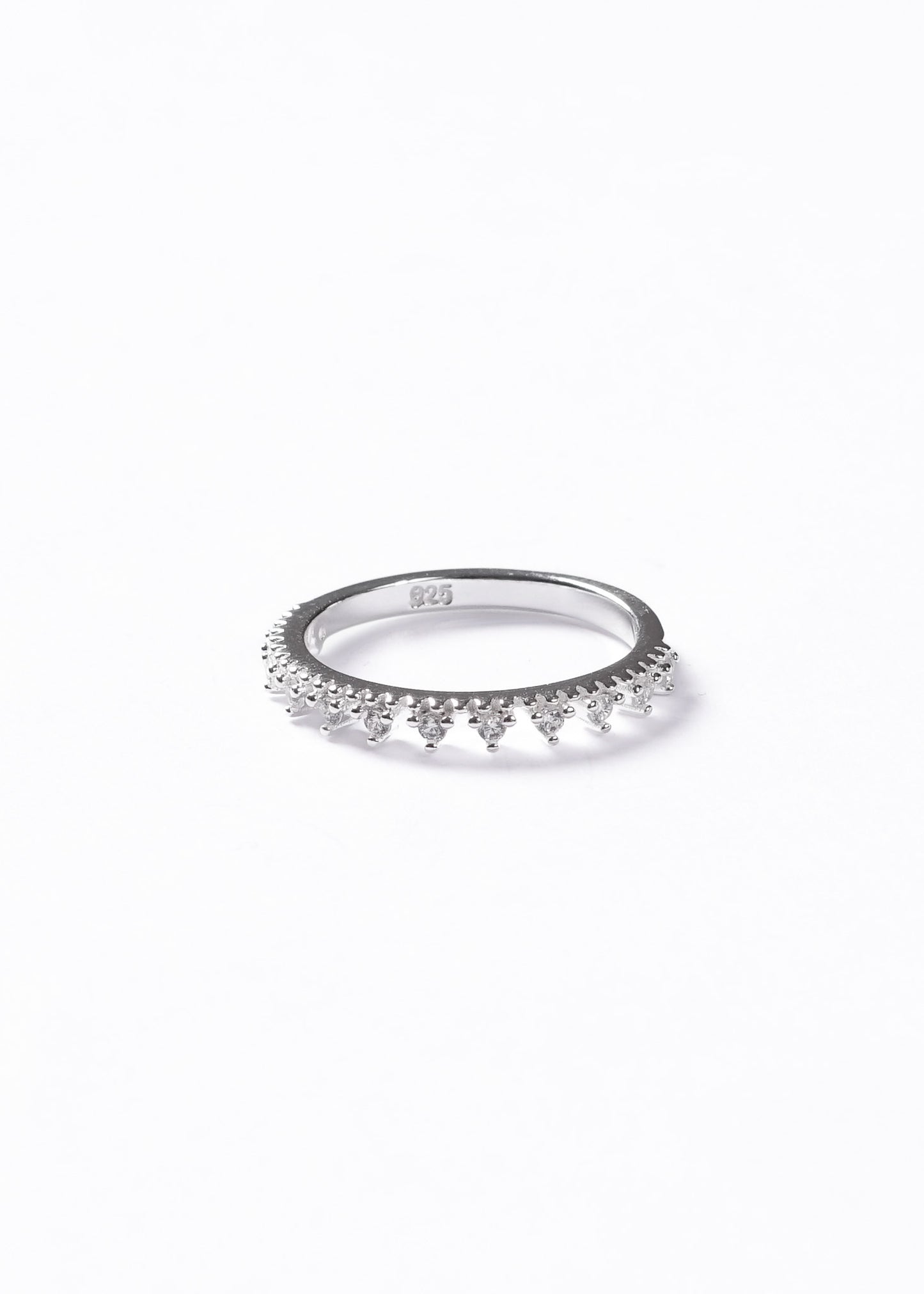 Anillo corona de zirconias plata 925