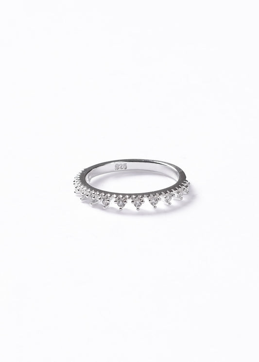 Anillo corona de zirconias plata 925
