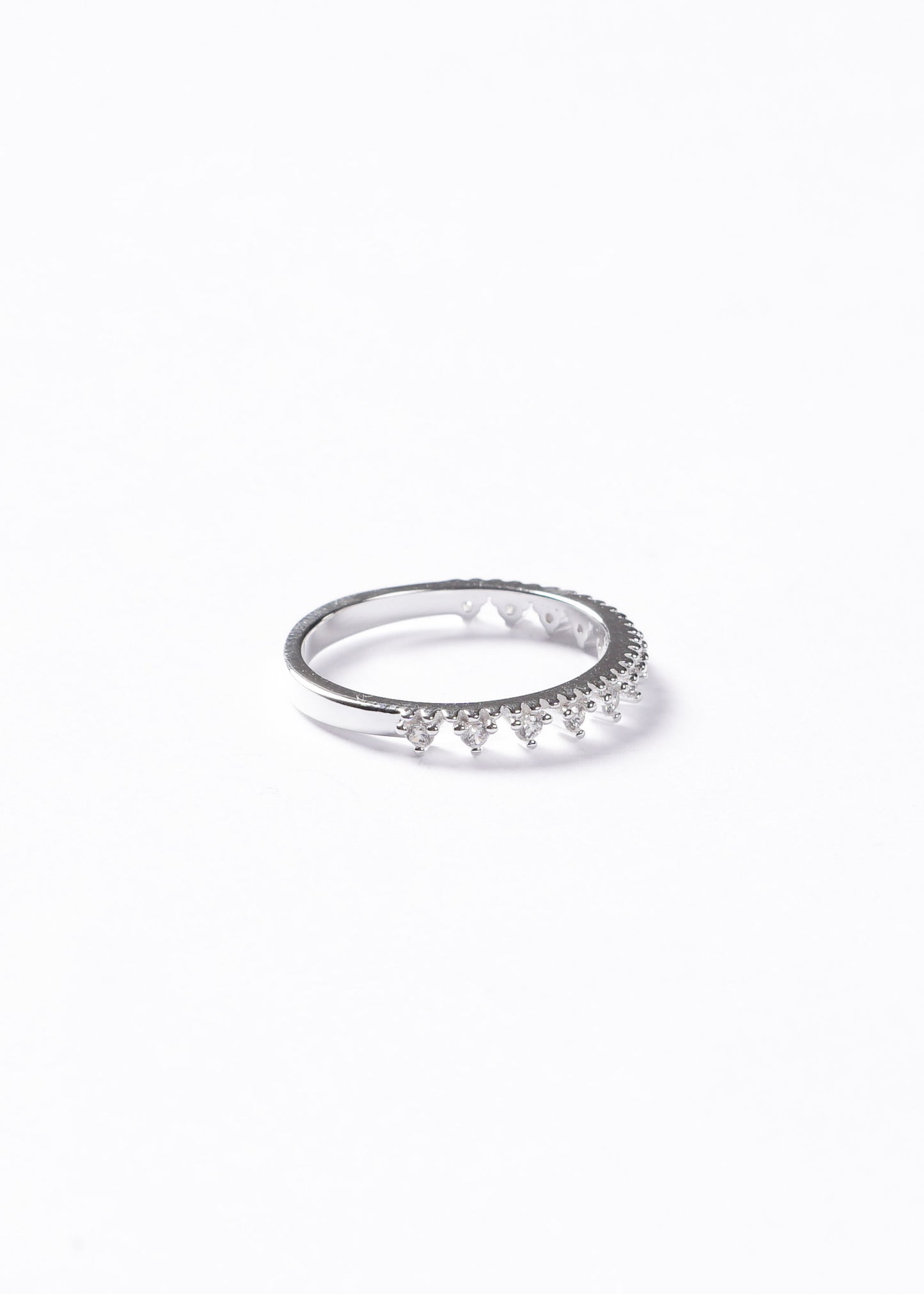 Anillo corona de zirconias plata 925