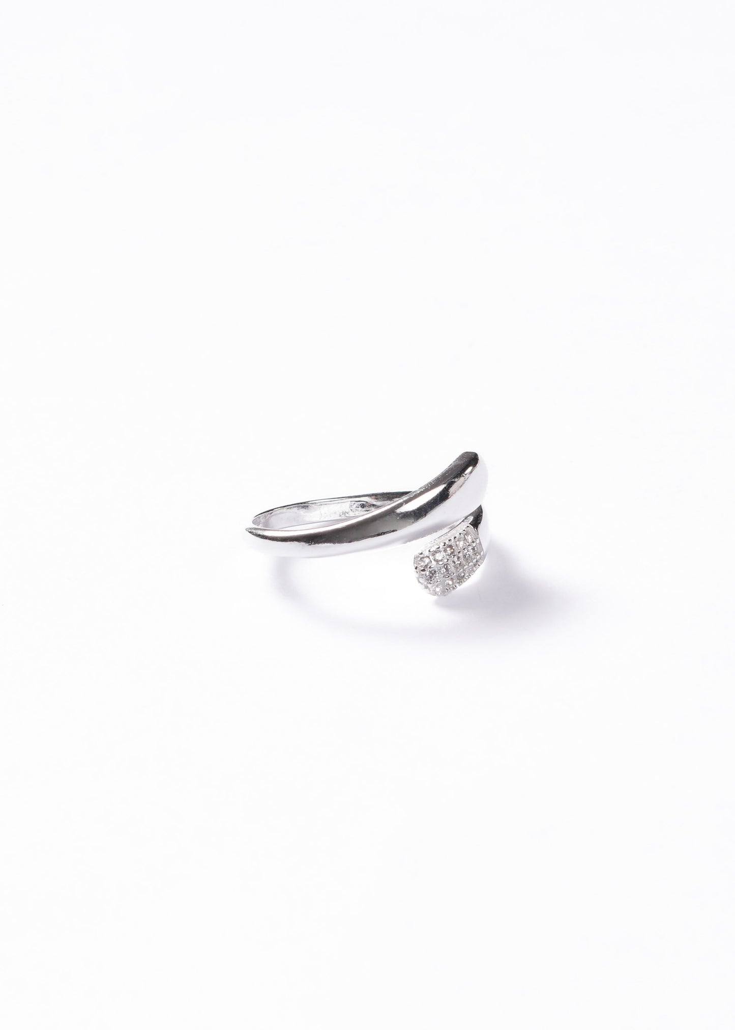 Anillo entrelazado con zirconias plata 925 - Ajustable