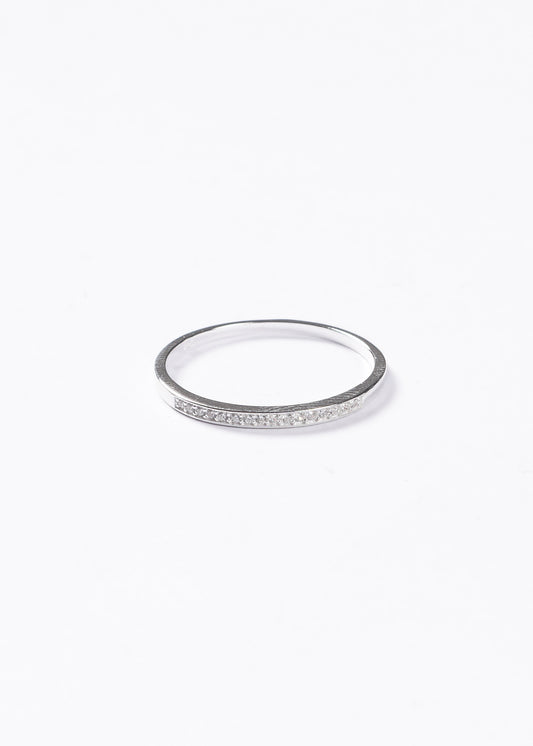 Anillo medio sin fin zirconias blancas plata 925