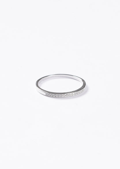 Anillo medio sin fin zirconias blancas plata 925