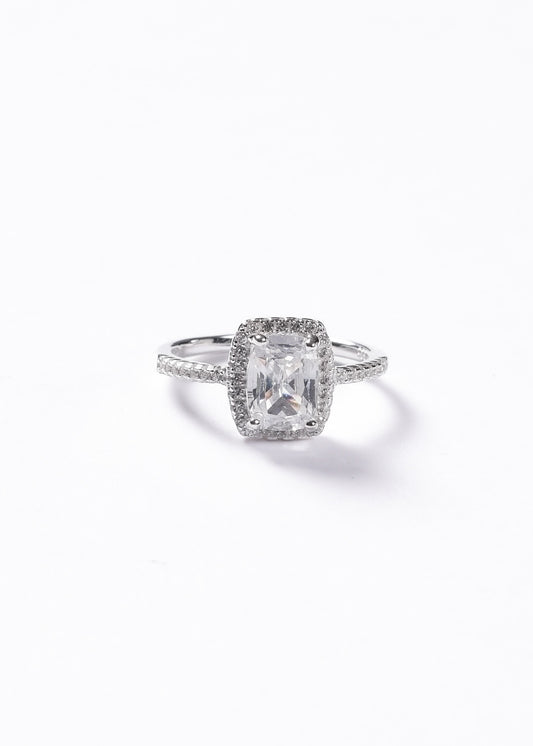 Anillo lady di zirconia rectangular plata 925