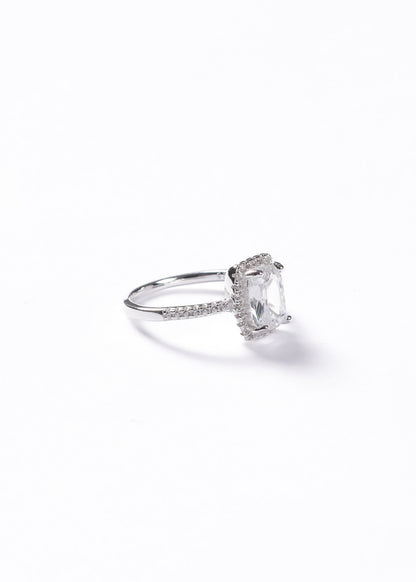 Anillo lady di zirconia rectangular plata 925