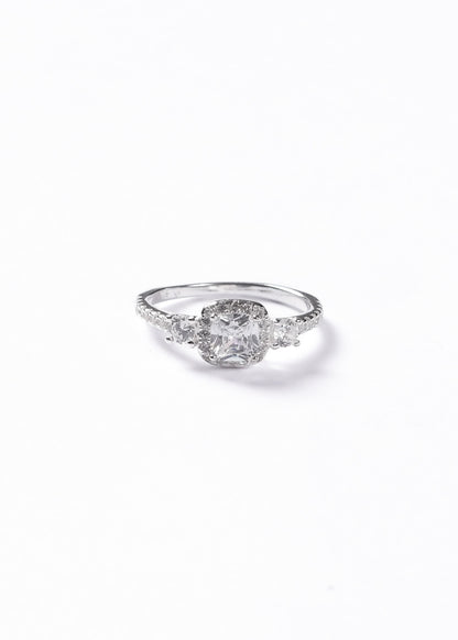 Anillo lady di zirconia cuadrada con laterales plata 925