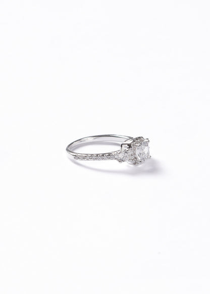 Anillo lady di zirconia cuadrada con laterales plata 925