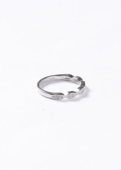 Anillo infinito entrelazado zirconias plata 925