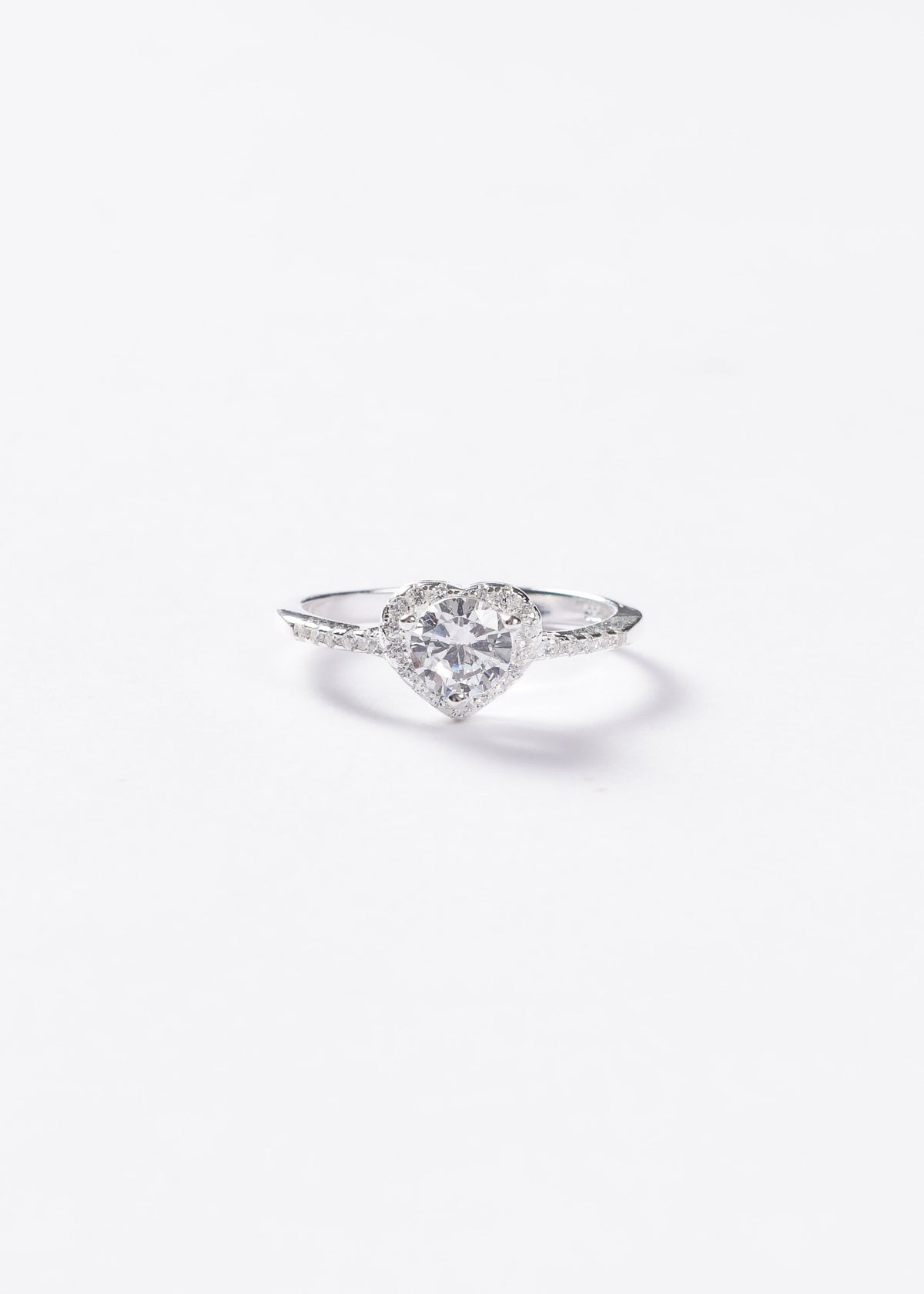 Anillo corazón promesa blanca Plata 925 & Zirconias
