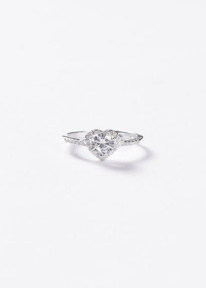 Anillo corazón promesa blanca Plata 925 & Zirconias