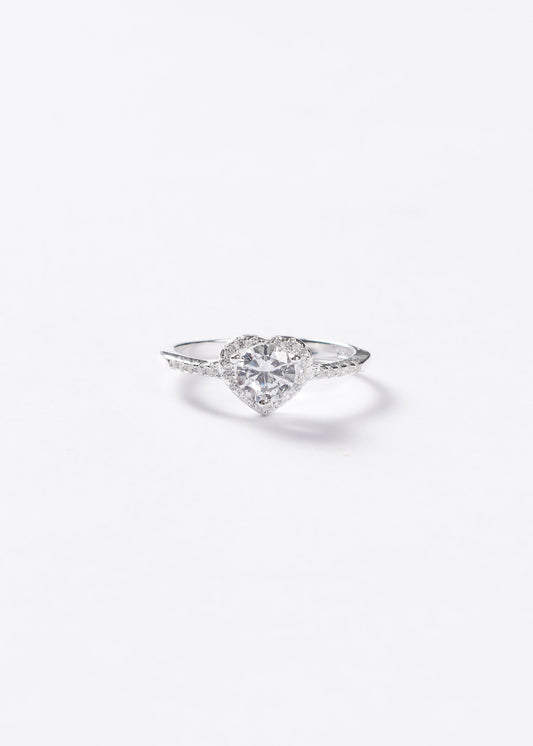 Anillo corazón promesa blanca Plata 925 & Zirconias