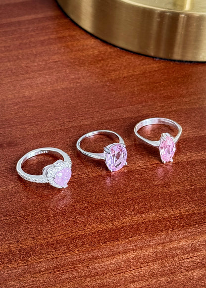Anillo corazón promesa rosa Plata 925 & Zirconias